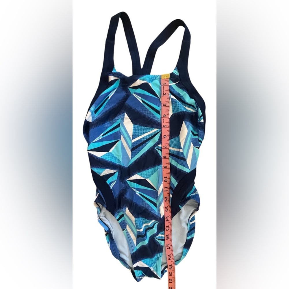 Nike Geometric Blue Swimsuit - Picture 2 of 6